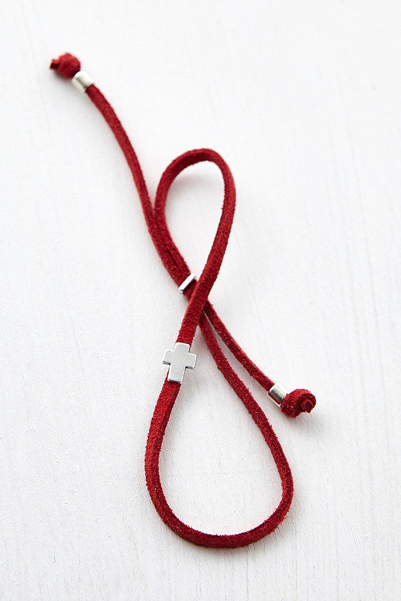 Μαρτυρικό βραχιόλι δερμάτινο suede, 50 τεμάχια.