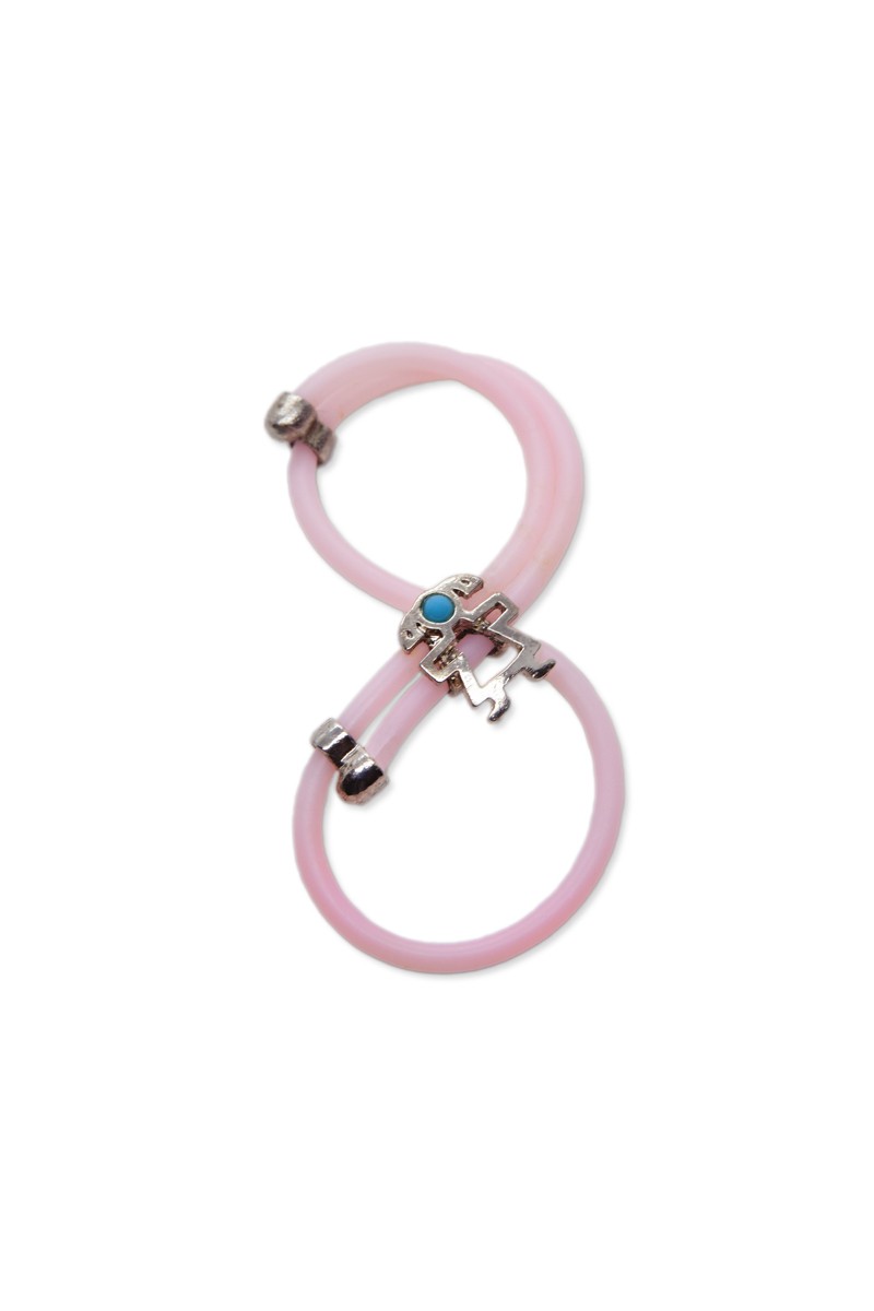 Βραχιολάκι καουτσούκ ρόζ με μεταλλικό στοιχείο & δωρεάν μεταφορικά.