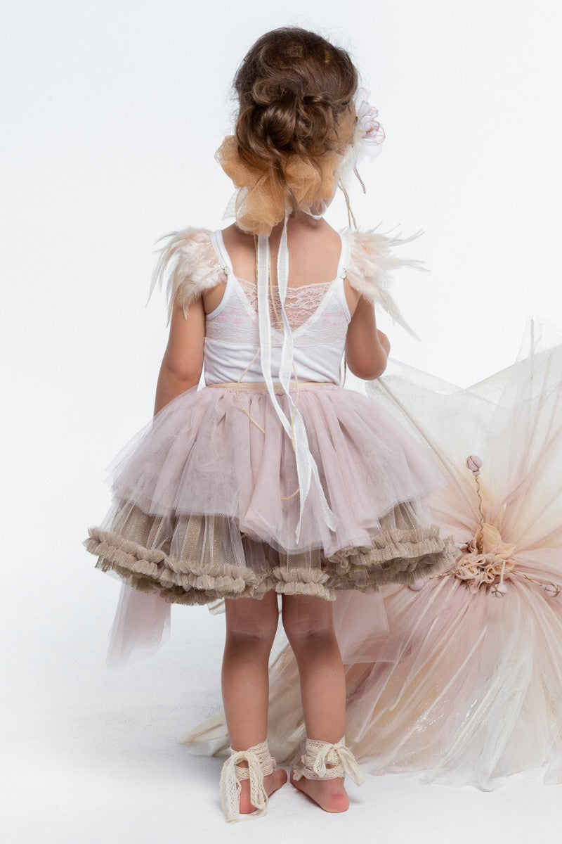 BABY U ROCK 219G001BC "MELITA" ΣΥΝΟΛΟ ΜΠΑΛΑΡΙΝΑΣ ΣΕ ΡΟΖ ΑΝΤΙΚΕ ΜΑΖΙ ΜΕ ΜΠΑΝΤΑΝΑ