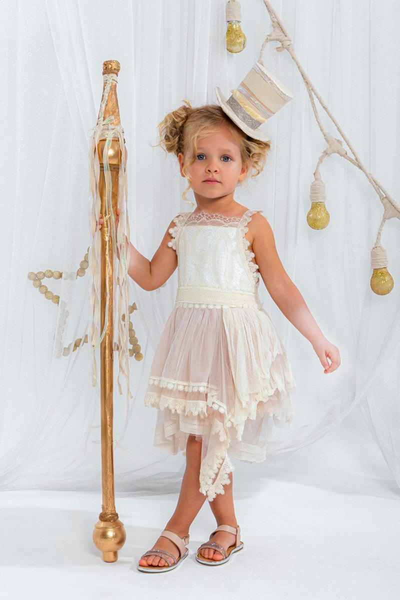 BABY U ROCK 22002G09AAC "CAROUSEL" ΡΟΜΑΝΤΙΚΗ SALOPETTE ΜΑΖΙ ΜΕ ΜΠΑΝΤΑΝΑ