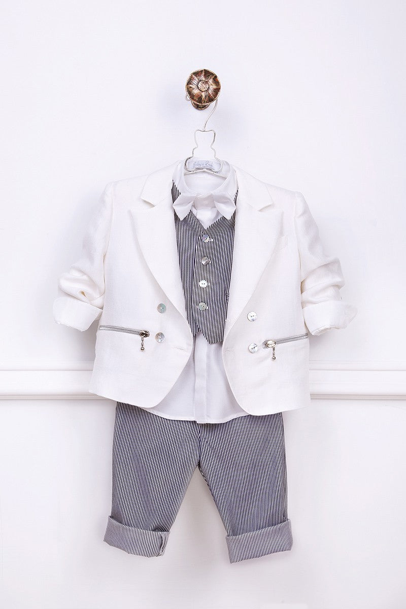 BABY U ROCK 500037C ΚΟΣΤΟΥΜΙ ΛΕΥΚΟ-ΓΚΡΙ ΜΑΖΙ ΜΕ ΡΙΓΕ ΓΙΛΕΚΟ