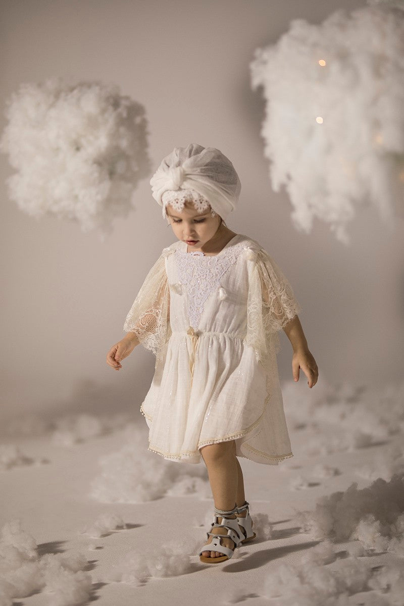 BABY U ROCK 500800C ΚΑΦΤΑΝΙ OFF WHITE LUREX ΜΑΖΙ ΜΕ ΜΠΑΝΤΑΝΑ
