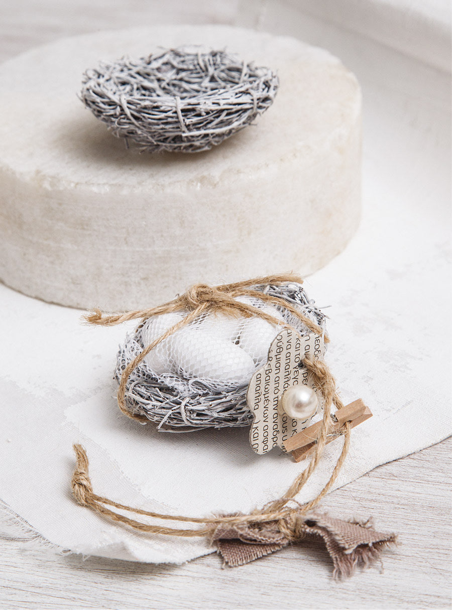 Μπομπονιέρα φωλίτσα χειροποίητη για γάμο ή βάπτιση, δωρεάν μεταφορικά!