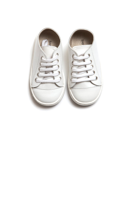 Λευκά sneakers με κορδόνια δερμάτινα Baby Walker.